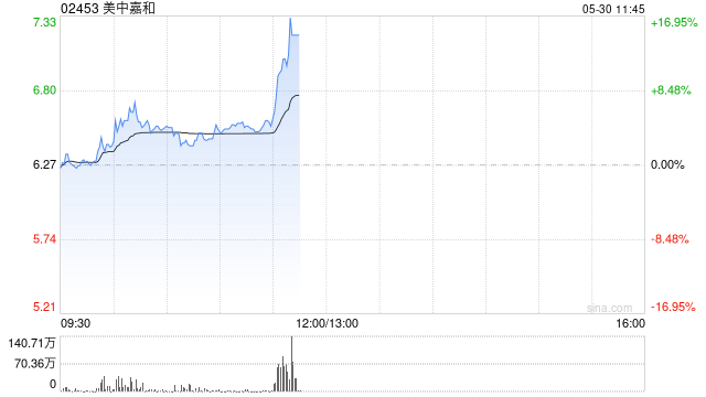 美中嘉和盘中涨超7% 公司拟配股筹资近9400万港元