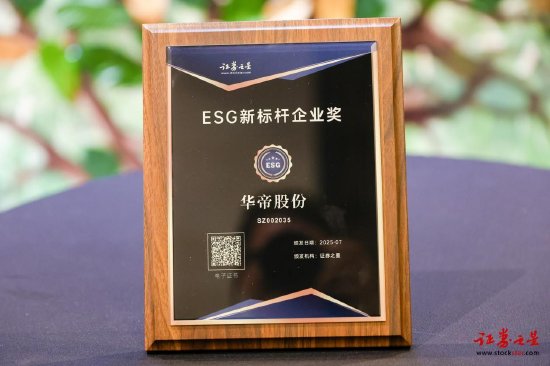 坚持绿色发展，华帝荣获《证券之星》ESG新标杆企业奖