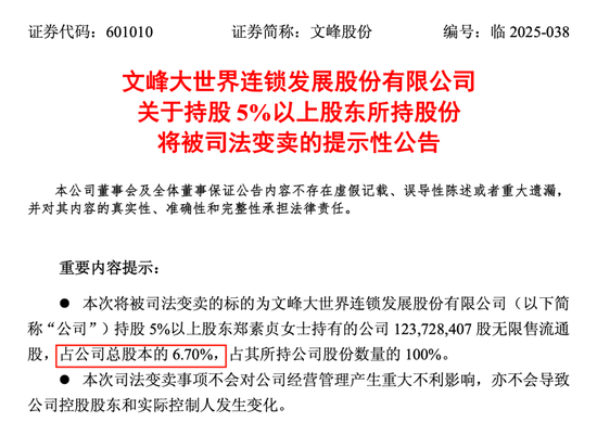 徐翔家族，新消息！1.24亿股股份将被司法变卖