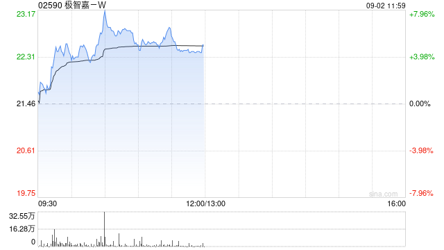 极智嘉-W盘中涨超7%创上市新高 上半年收入同比增长31%