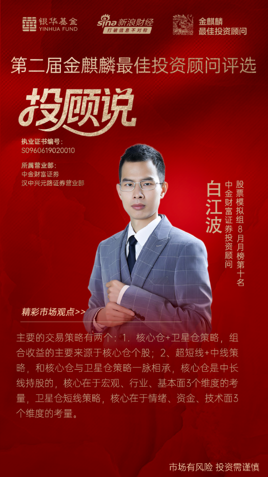 【金麒麟优秀投顾访谈】中金财富白江波：模拟盘两大策略——核心仓+卫星仓策略、超短线+中线策略