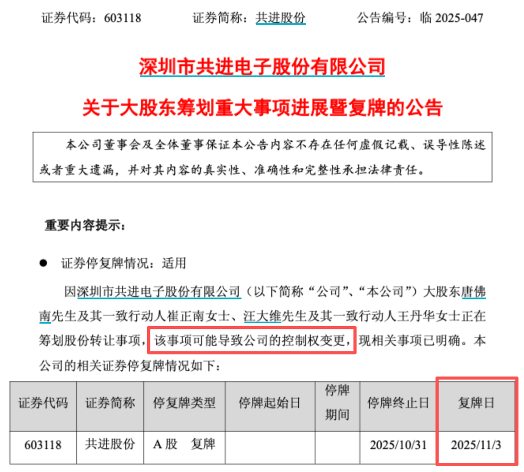 603118,下周一复牌!国资拟入主!