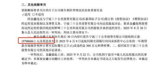 乐惠国际终审胜诉金鑫，追回超过2000万元，长春募投项目承接金鑫沈阳建厂项目，公司称不会造成实质影响